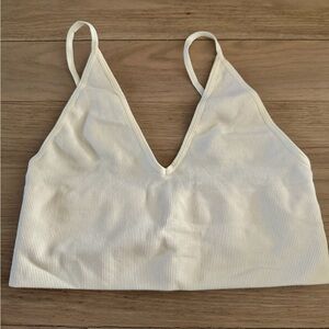 White Ribbed Crop Top